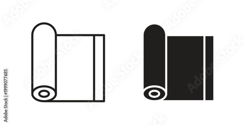 Yoga mat icon for web design. icon symbol vector