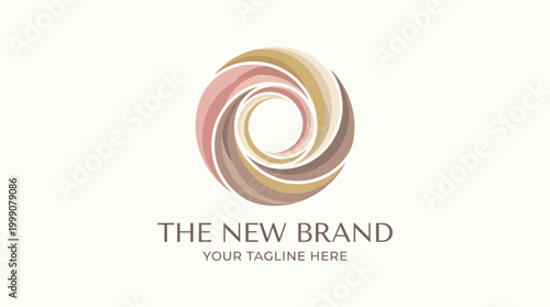 An abstract logo with circular shapes in warm colors that symbolizes growth and vitality, perfect for a contemporary brand seeking a fresh identity and memorable visual appeal.