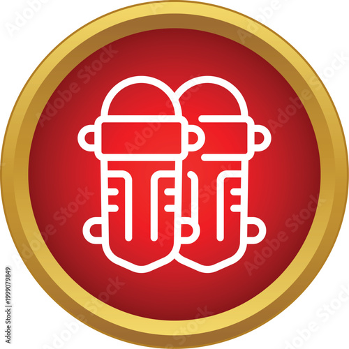 Cricket leg pads providing protection for players in a match icon