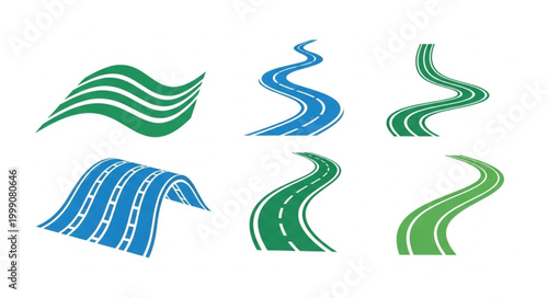 Collection of Winding Road Illustrations and Graphics.