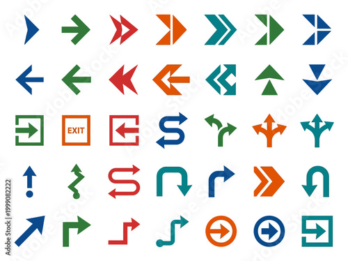 Navigation arrow signage collection with direction symbols and icons for wayfinding. Free Download Navigation arrow signage collection with direction symbols and icons for wayfinding. - GFXLoad