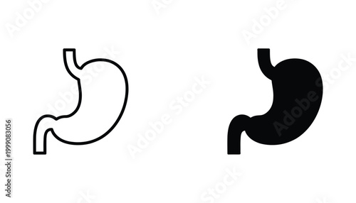 Human stomach organ icon representing digestive health and medical science in a clean minimalist vector style