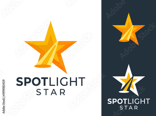 This logo showcases a vibrant star symbol with dynamic lighting effects, representing excellence and aspiration, making it ideal for entertainment or event branding.