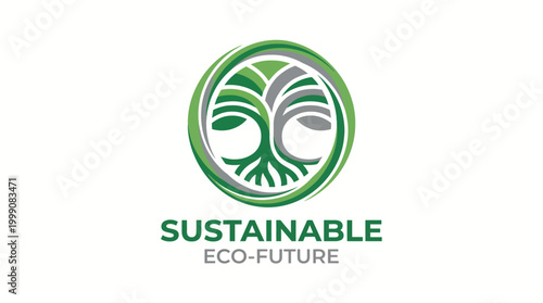 This logo design concept symbolizes a sustainable future with a tree motif, showcasing environmental consciousness and commitment to eco-friendly practices.