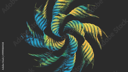 Tropical palm leaves silhouette overlapping background
