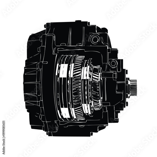 Silhouette complex gearbox bundle for mechanical machine set bundle unit.