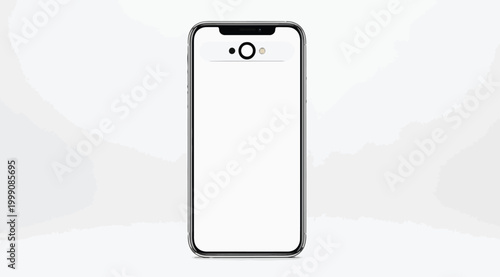 Modern smartphone mockup with a minimalist camera lens design