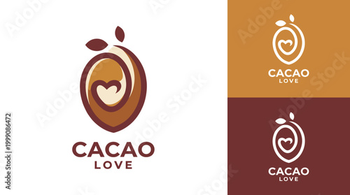 This logo beautifully captures the essence of chocolate and love through its warm cocoa tones and artistic representation, ideal for brands in the confectionery industry.