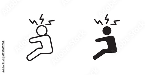 Anxiety icon vector design illustrations. line and solid styles