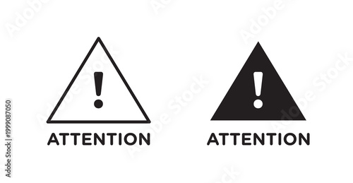 attention sign vector design illustrations. line and solid styles