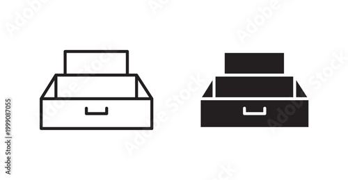 Archive icon vector design illustrations. line and solid styles