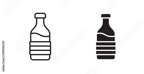 Bottle icon vector design illustrations. line and solid styles