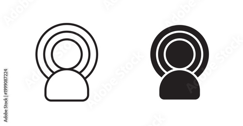 Brand awareness icon vector design illustrations. line and solid styles