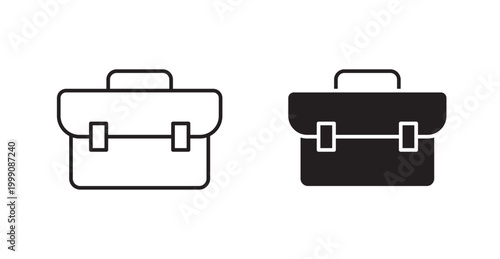 Briefcase icon vector design illustrations. line and solid styles