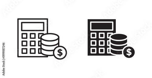 Budget icon vector design illustrations. line and solid styles