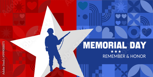 Memorial Day, in honor of our heroes - banner, background - vector illustration