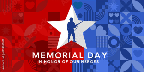 Memorial Day, in honor of our heroes - banner, background - vector illustration