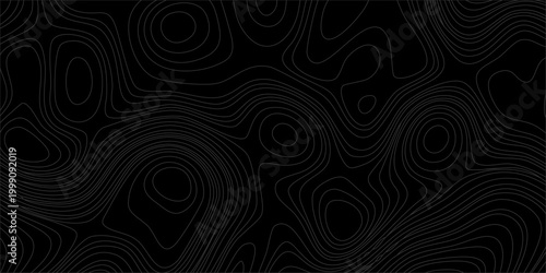 Vector abstract topographic contour map background with black and white lines, Modern design element for business or tech projects