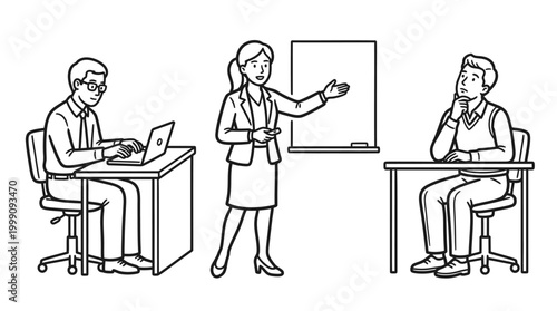 Business presentation in a meeting room