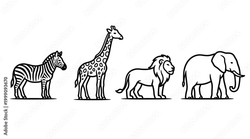 Fototapeta premium Safari animals vector illustration