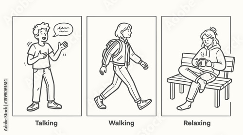 People daily activities illustrated series