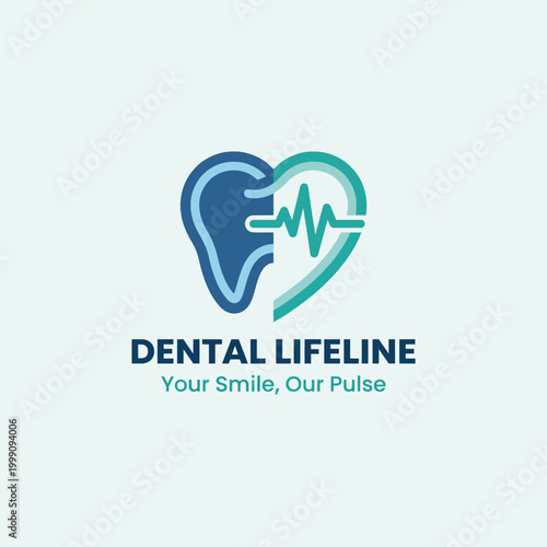 An engaging logo illustrating dental care with a heart symbol, emphasizing the importance of oral health and creating a compassionate approach to dental services.