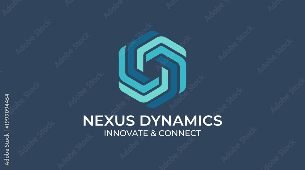 Fototapeta premium This innovative logo symbolizes connection and dynamic interaction through interlinked patterns, reflecting the core values of modern technology and collaboration in diverse industries.
