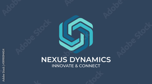This innovative logo symbolizes connection and dynamic interaction through interlinked patterns, reflecting the core values of modern technology and collaboration in diverse industries.