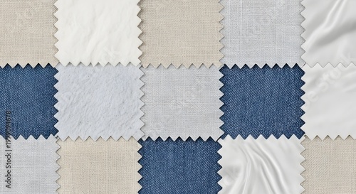 Fabric swatches a patchwork of textures and colors for design