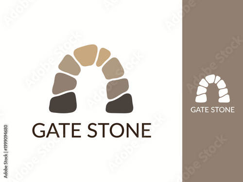This elegant stone arch logo design reflects natural beauty and strength, ideal for brands focusing on architecture, construction, or rustic aesthetics that values simplicity and nature.