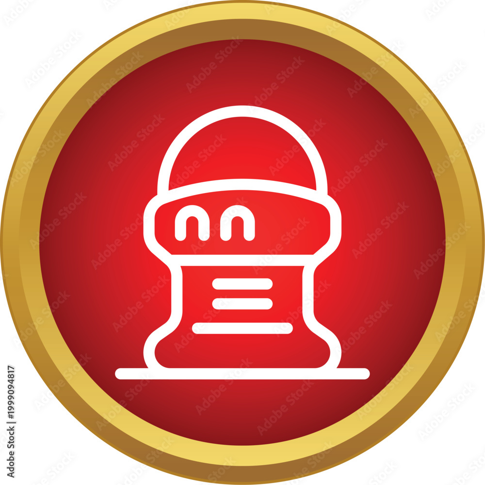 Obraz premium Camping stove vector icon on red circle illustrating outdoor cooking and heating