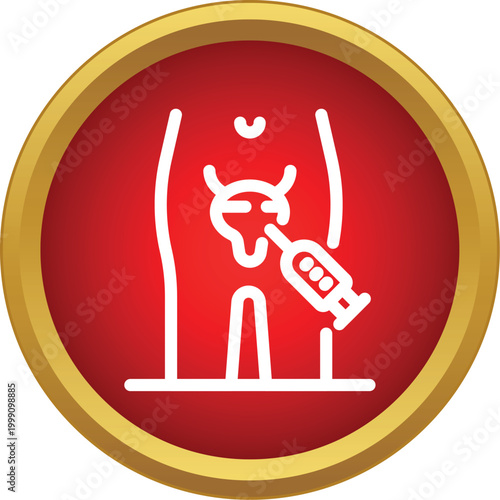 Female reproductive organ uterus receiving an injection for medical treatment concept