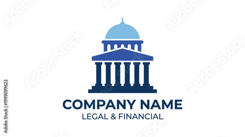 The logo for Company Name Legal & Financial uses a representation of a classic pillar and dome to convey authority, trustworthiness, and professionalism in the legal industry.