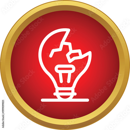 Broken lightbulb icon symbolizing a failed idea, error, or business problem