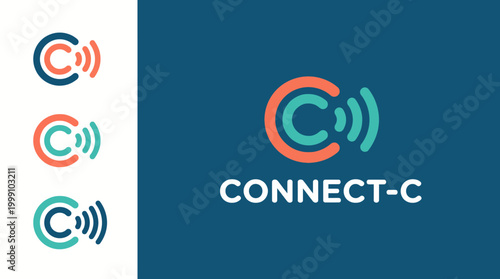 Featuring vibrant colors and soundwave motifs, this logo emphasizes connectivity and communication in the digital age, appealing to modern audiences and businesses alike.