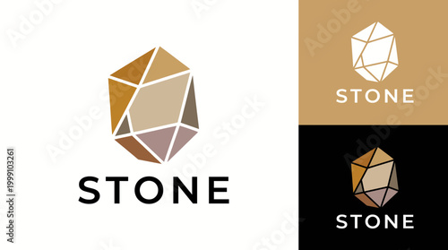 This image showcases a beautifully designed geometric stone logo with a modern aesthetic, emphasizing shapes and subtle tones that convey elegance and professionalism.