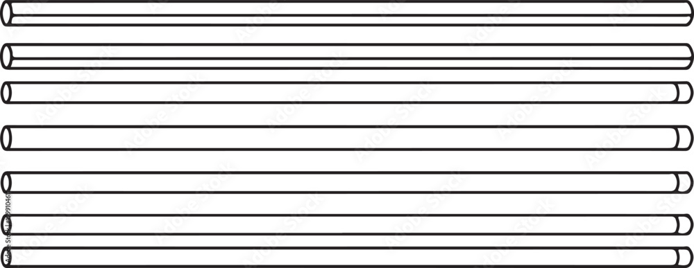 Fototapeta premium Horizontal parallel lines icon set vector illustration Vector