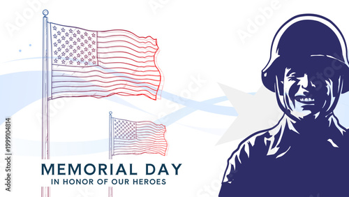 Memorial Day, in honor of our heroes - banner, background - vector illustration
