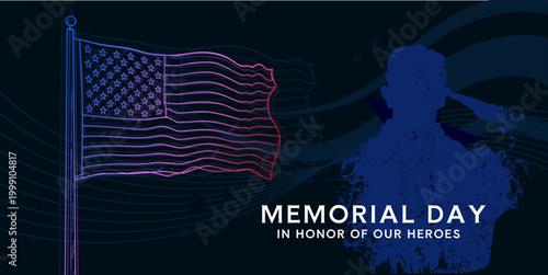 Memorial Day, in honor of our heroes - banner, background - vector illustration