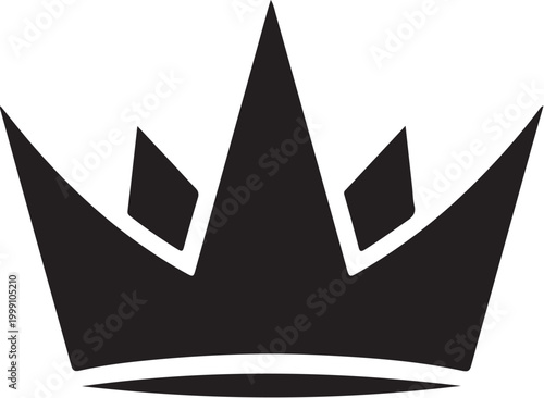 Black crown icon, royal symbol, king crown logo, monarch emblem, vector crest