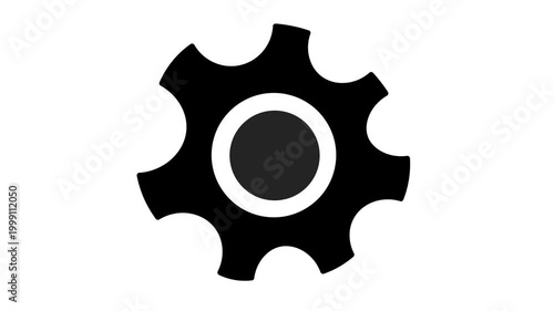 an animated gear icon that rotates, and the color of the image object is black with a circle in the middle