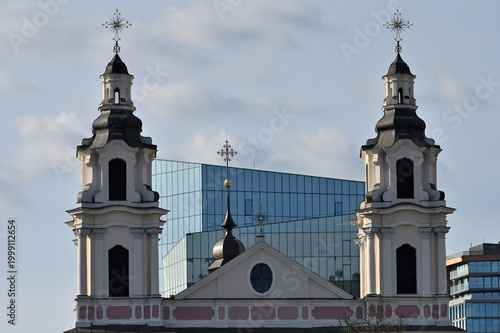 Old town and new architecture of Vilnius