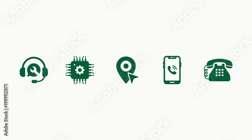Vector illustration of communication and technical support icons