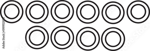 Black oval rings pattern vector design Vector