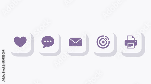 Collection of purple vector interface navigation icons