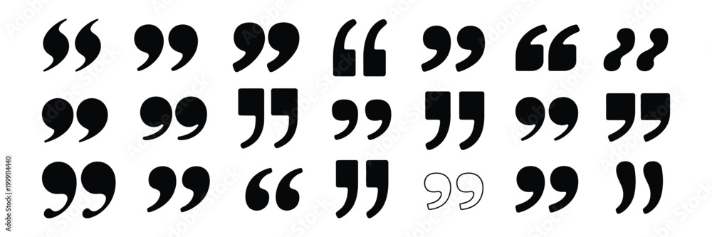 Fototapeta premium Quote mark icon set vector illustration of quotation symbols for text, speech and typography design