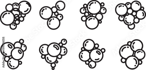 Black and white circular pattern with tangled lines and dots Vector