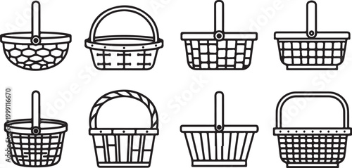 Set of 8 flat design vector coffee cups and saucers Vector