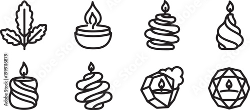 Vector icons of ice cream cones in 5 flavors Vector