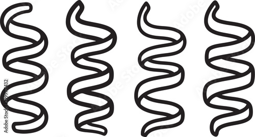 Black vector curly lines on plain background Vector